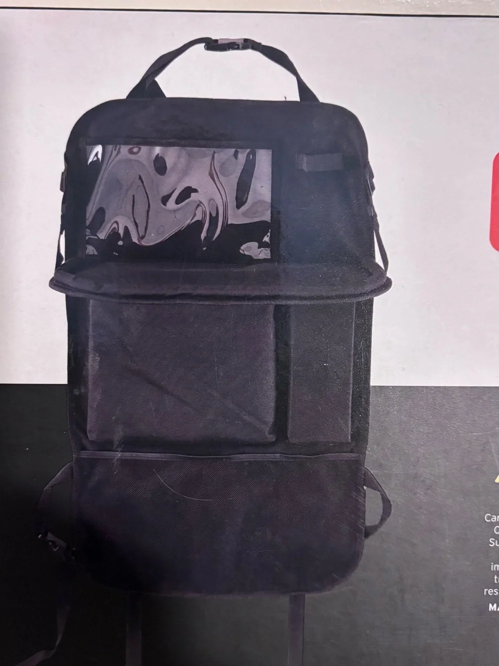 Car and Driver Black Back Seat Organizer with Tablet Mount